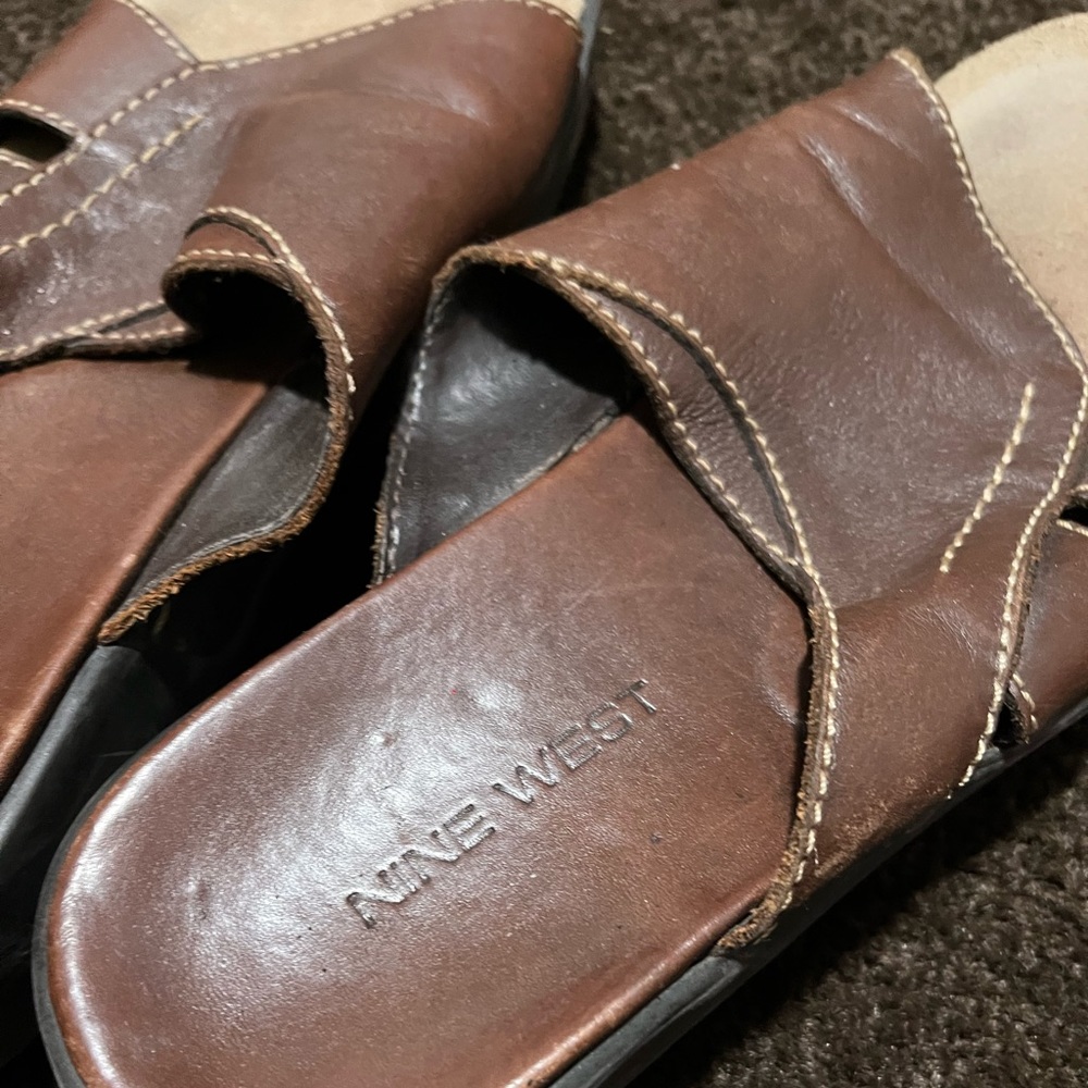 Comfy Pair Of Nine West Slides 1 1/2 Heel - image 1